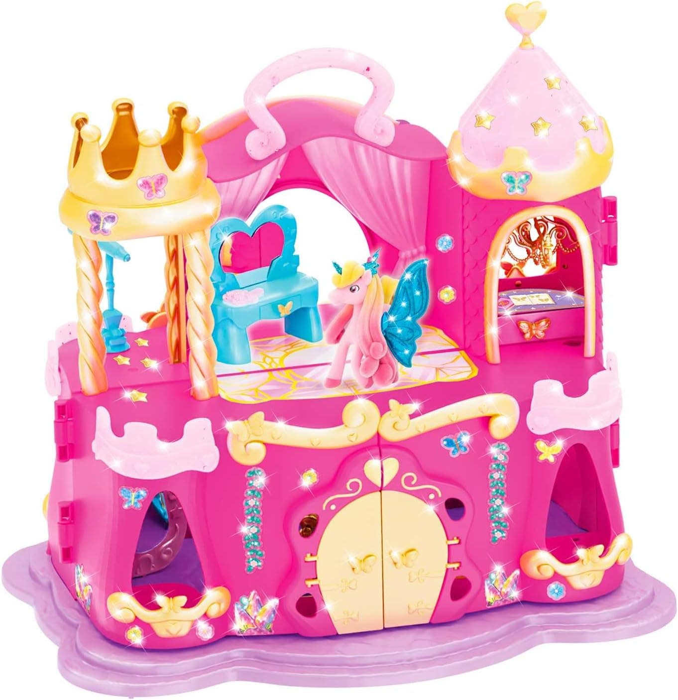 Galupy Rainbow Unicorn Magic Castle | Castelo de brincar com unicórnio exclusivo e acessórios para crianças