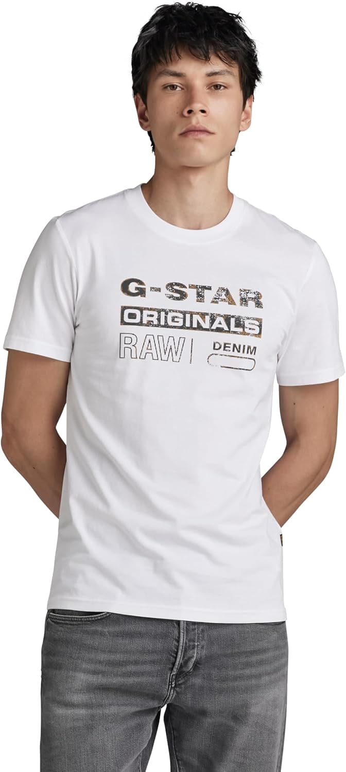 G-Star Men's Distressed Originals Slim T-Shirt para homem
