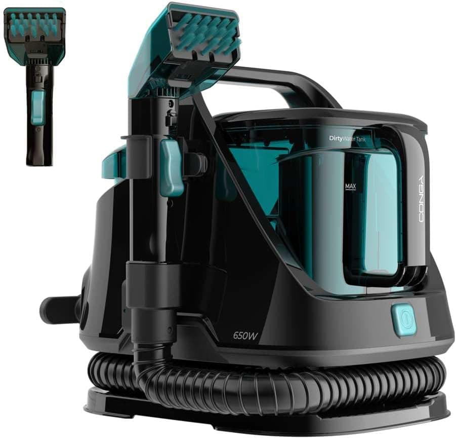 Cecotec Limpador aspirador de tapetes e tapetes Conga 5000 Carpet&Spot Clean XXL, 650 W, 2 reservatórios, um de água limpa e outro de água suja, pulverizador de água e 11 kpa de sucção