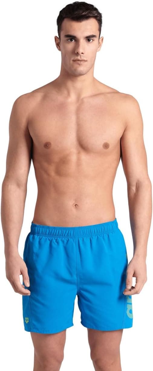 Arena Fundamentals Logo Boxer R | Calções de banho para homem em azul e verde
