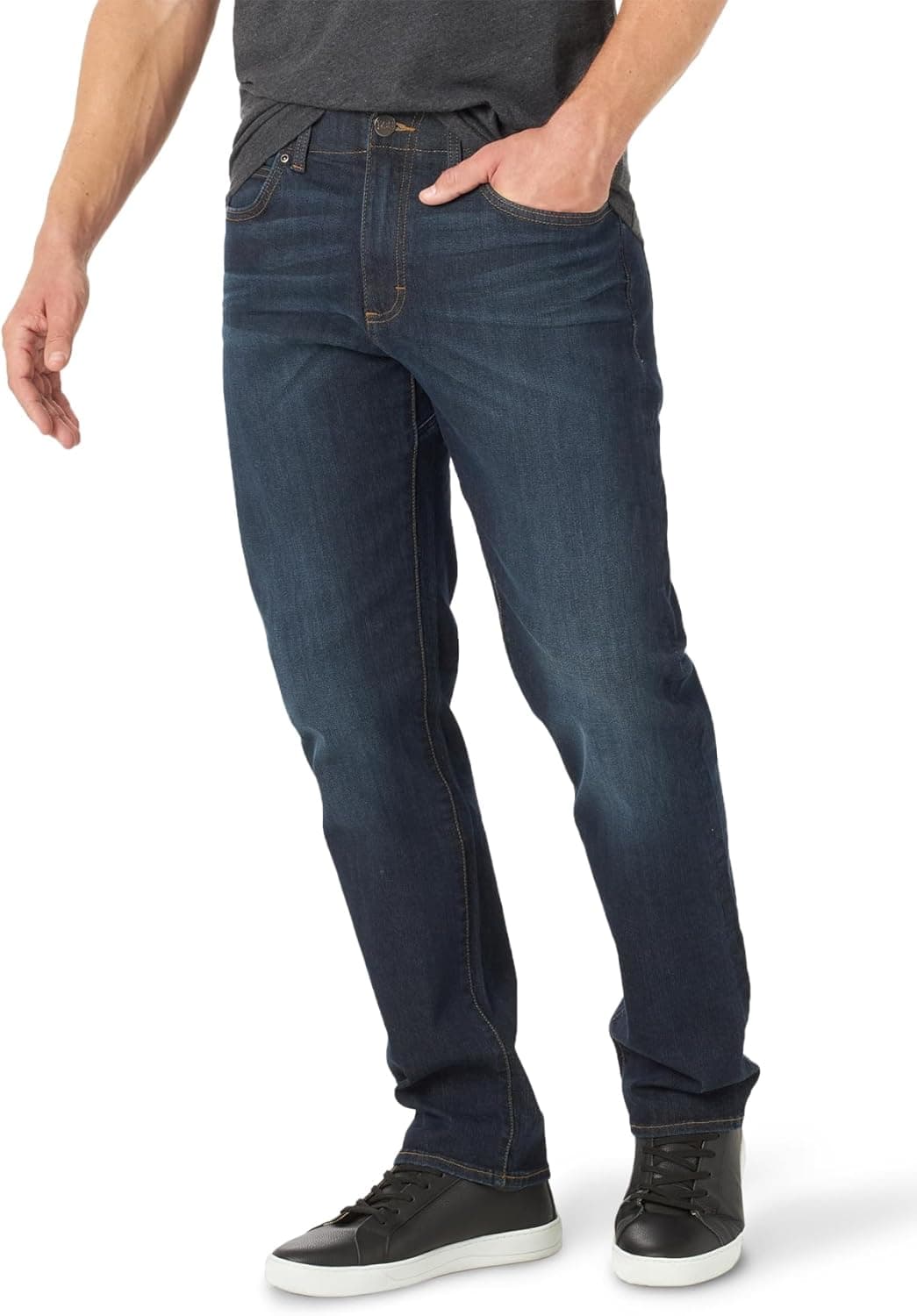 Lee Calças de ganga masculinas Athletic Tapered XM, ajuste regular