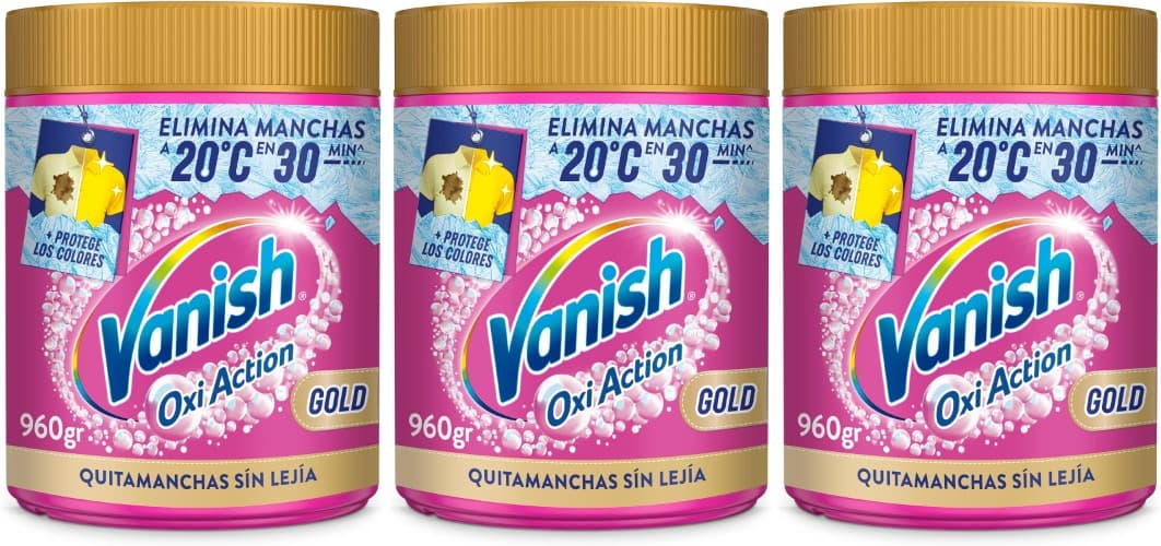 Vanish Gold Removedor de manchas - a nossa melhor fórmula em pó, sem lixívia, 960 g x 3