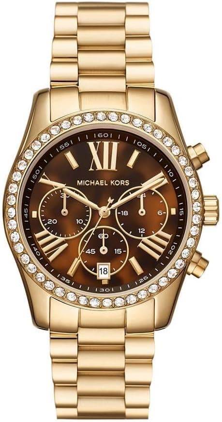Michael Kors Lexington Relógio para mulher, movimento de cronógrafo com correia de aço inoxidável