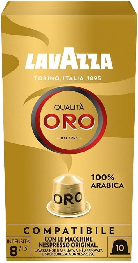 Lavazza Qualità Oro | 10 cápsulas de café compatíveis com Nespresso com notas florais e frutadas