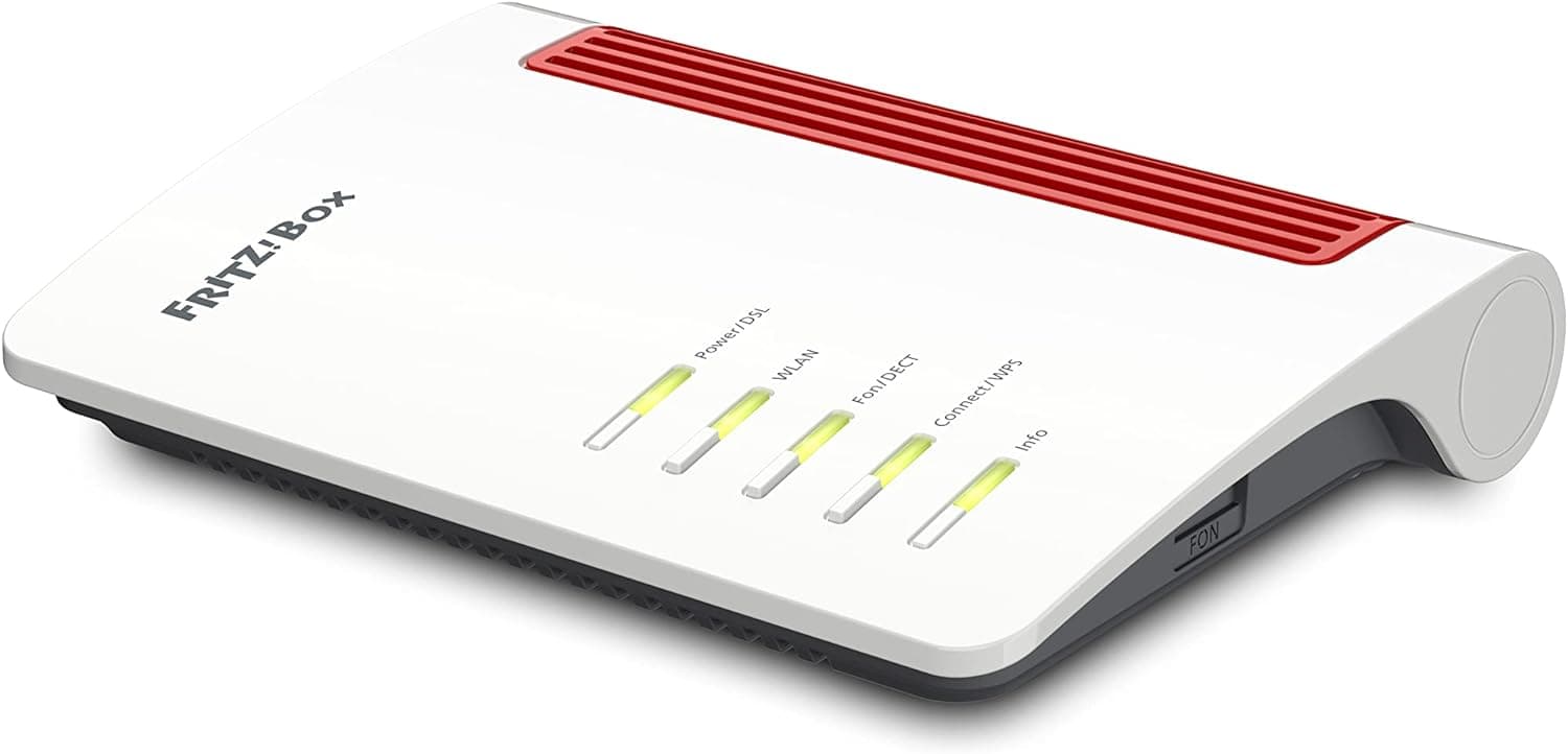 AVM Fritz!Box 7530 AX International - Router WiFi 6, banda dupla (1800 Mbps 5 GHz e 600 Mbps 2,4 GHz), Mesh, 4 x LAN Gigabit, 1 x USB 3.0, interface em espanhol