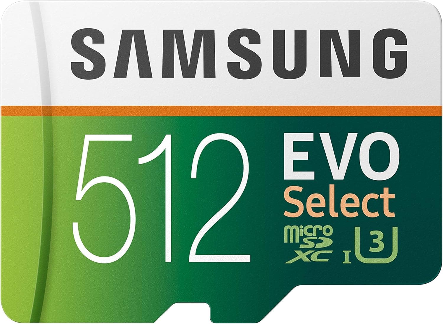 Samsung EVO Select 512 GB microSD 100 MB/s, velocidade Full HD e 4K UHD cartão de memória inclui adaptador SD para smartphone, tablet, câmara de ação, drone e portátil