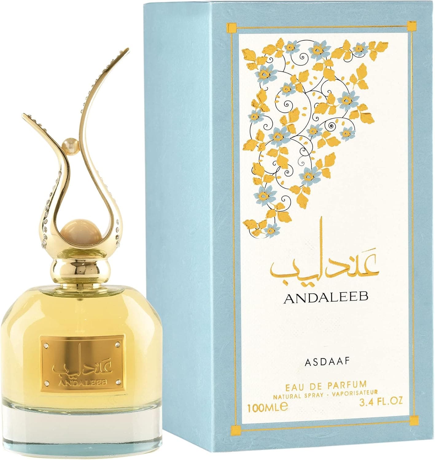 Lattafa Spray Andaleeb 100 ml - Perfume - aerossol - Eau de Parfum - Jasmim - sem alumínio - adulto - longa duração