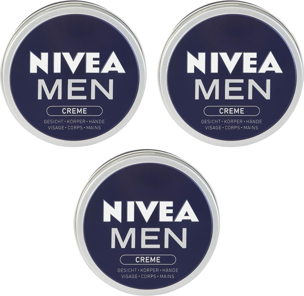 NIVEA MEN Cream | Creme hidratante corporal para homem 150 ml x 3