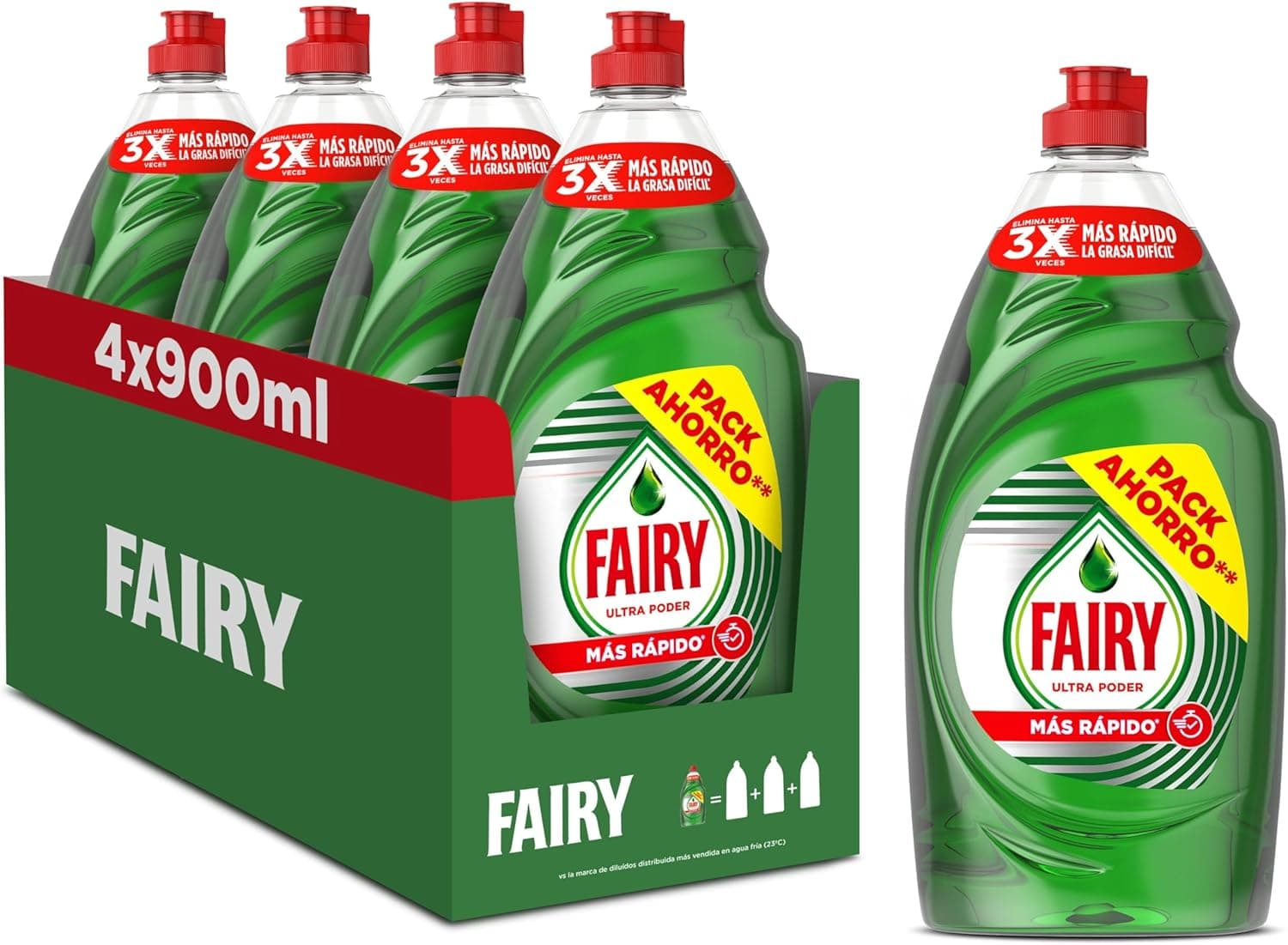 Fairy Ultra Poder original líquido de lavar louça, 4 x 900 ml
