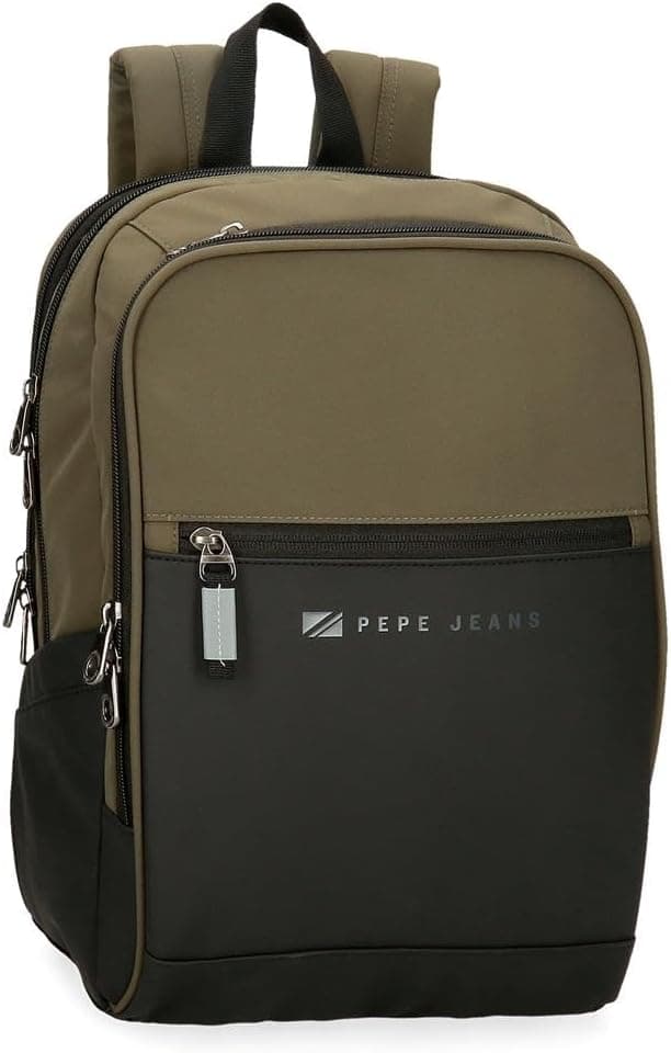 Pepe Jeans Jarvis Mochila para portátil adaptável, Verde escuro, Mochila PC