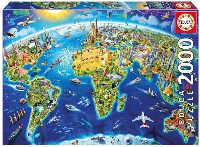 Educa - Puzzle de 2000 peças para adultos | símbolos do mundo. Inclui cola Fix Puzzle. 14 Anos (17129)