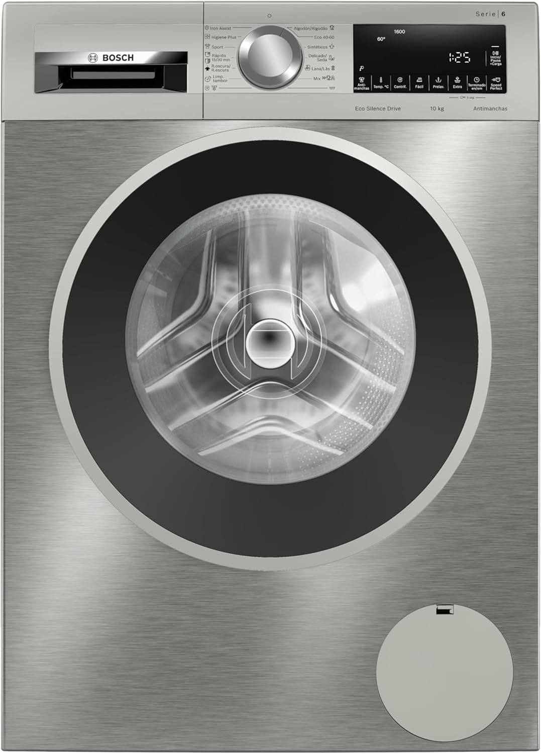 Bosch - Máquina de lavar livre instalação, 10 kg, 1600 RPM, série 6, função pausa carregamento, Iron Assist, Motor Eco Silence, WGG256ZXES