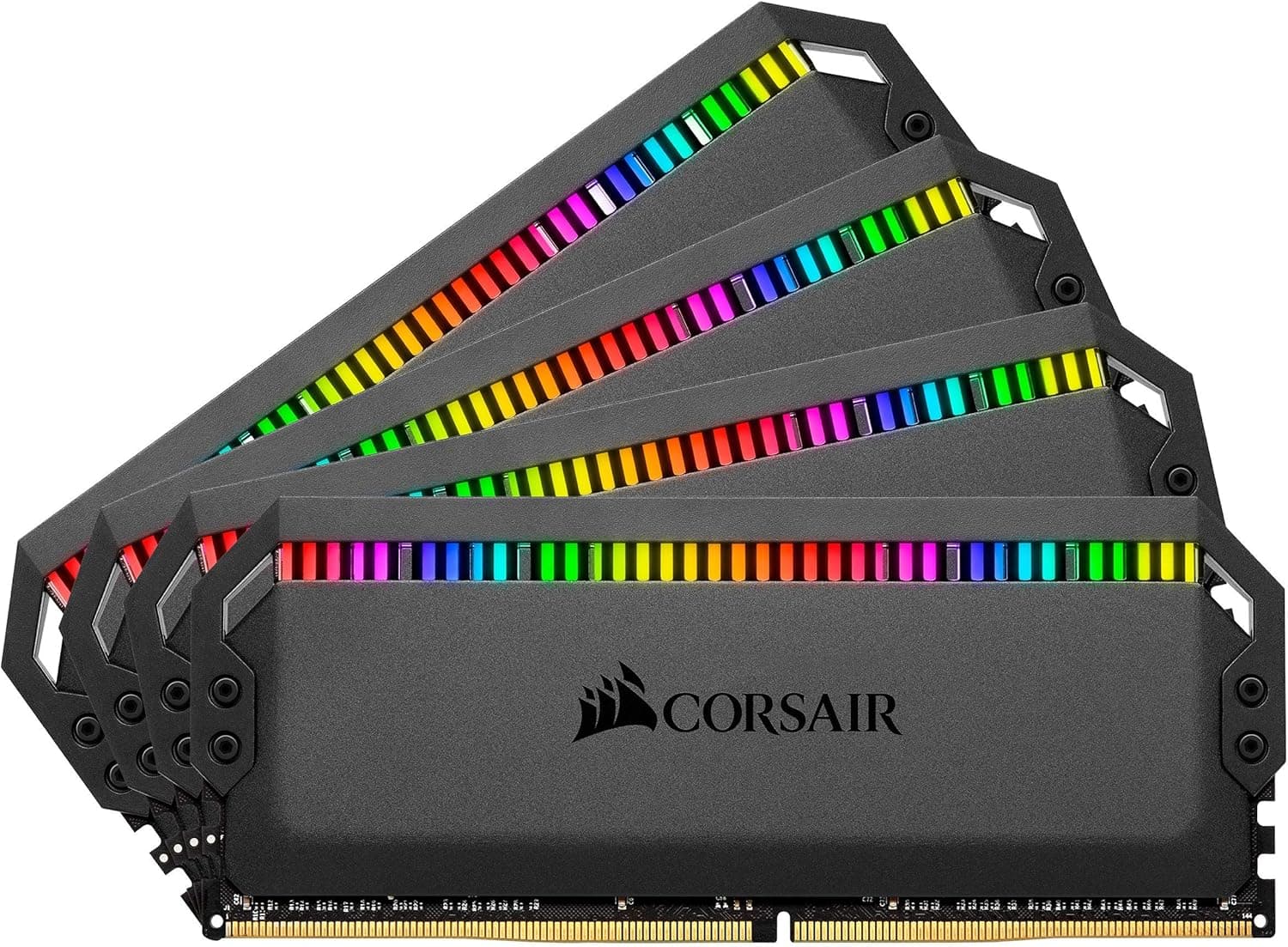 Corsair Dominator Platinum RGB 128 GB (4 x 32 GB) DDR4 3600 MHz C18 memória de mesa (12 direcionáveis CAPELLIX RGB LED, refrigeração DHX patenteada, tempos de resposta ajustados) preto