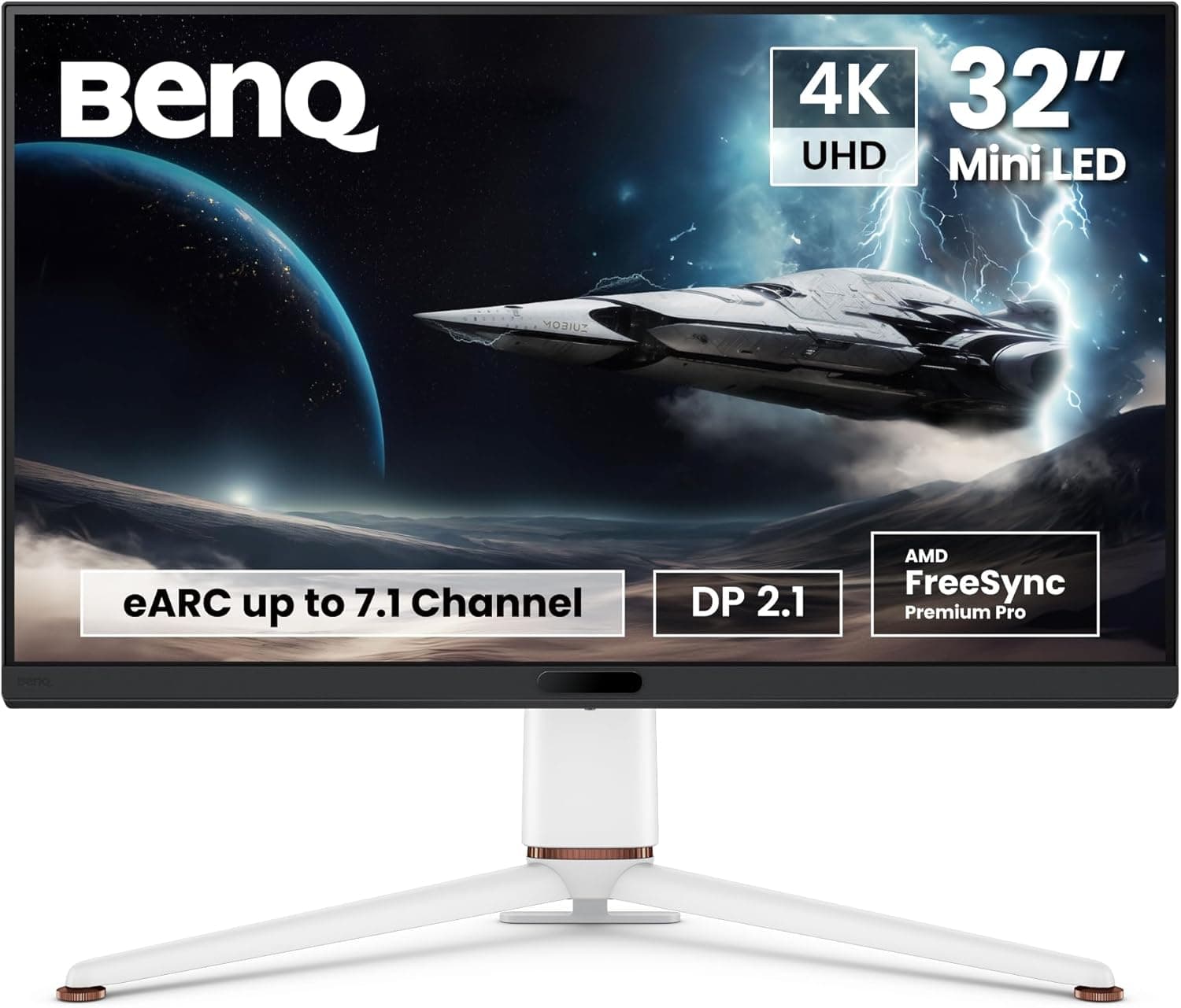 BenQ MOBIUZ EX321UX | Monitor gaming 32'' 4K Mini LED com 144Hz, 1ms e controlo remoto