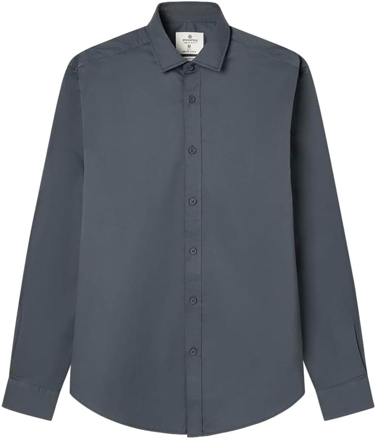 SPRINGFIELD | Camisa casual de mulher em sarja azul com elastano