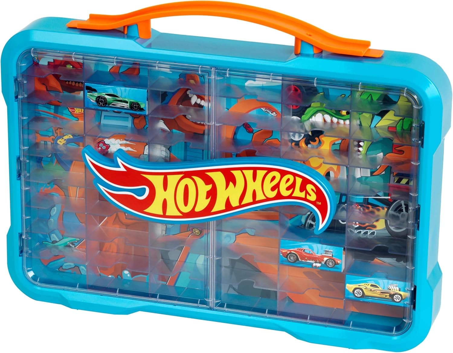 Theo Klein 2408 Mala de colecionador Hot Wheels, espaço para 54 carros, logótipo Hot Wheels brilhante, com uma prática alça de transporte, brinquedo para crianças a partir de 3 anos