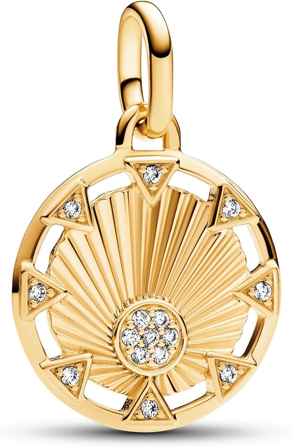 PANDORA ME, Medalhão de luz, encanto banhados a ouro de 14 quilates