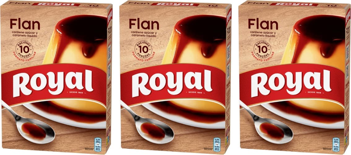 Royal Flan, preparado em pó para 10 porções, 233 g x 3