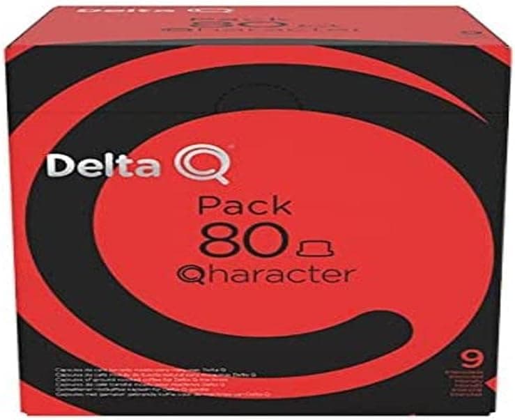 Delta Cafés - Delta Q - Cápsulas de café moído Qharacter - expresso intenso com notas de doces e frutos secos, Intensidade 9 - Moido natural, 80 cápsulas