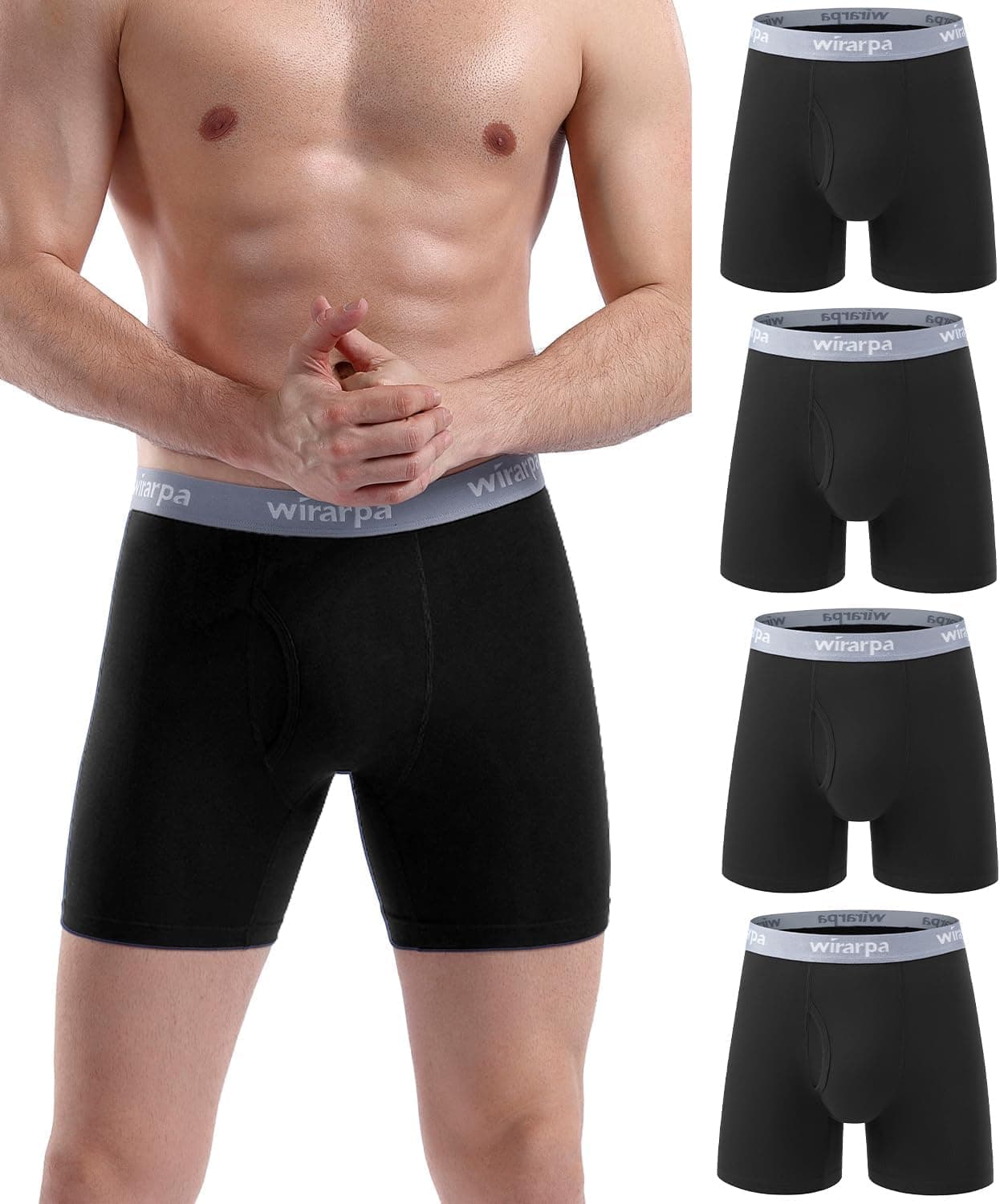wirarpa Boxers para homem, pack de 4
