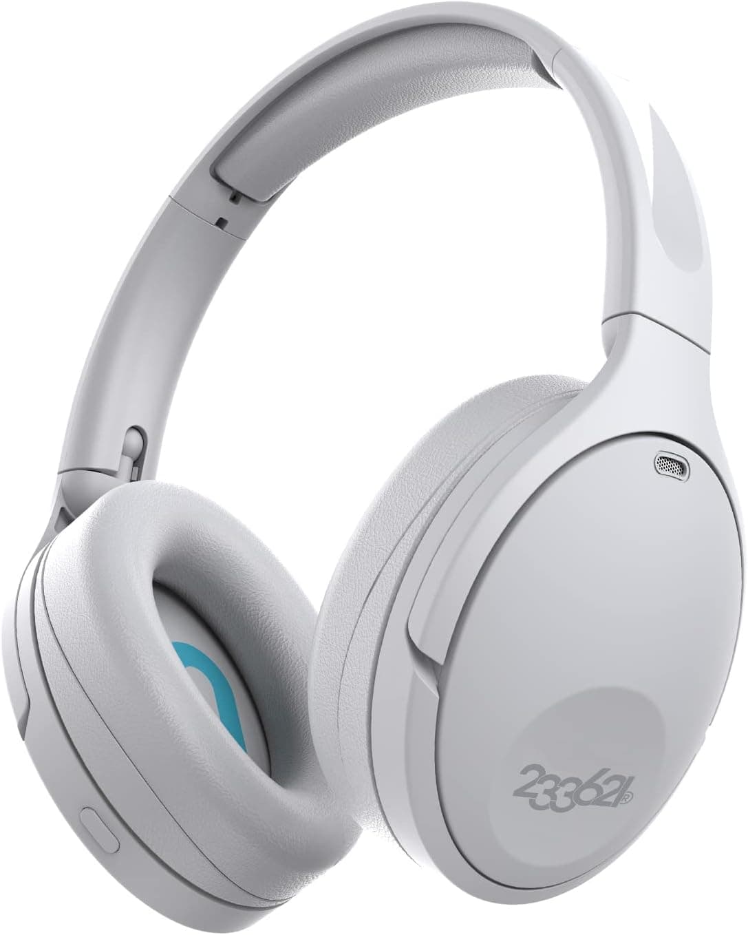 233621 Capacetes sem fios Bluetooth 100 horas de reprodução, auriculares de cancelamento de ruído com som HiFi e microfone incorporado, Headphones dobráveis para uso diário (cinzento)
