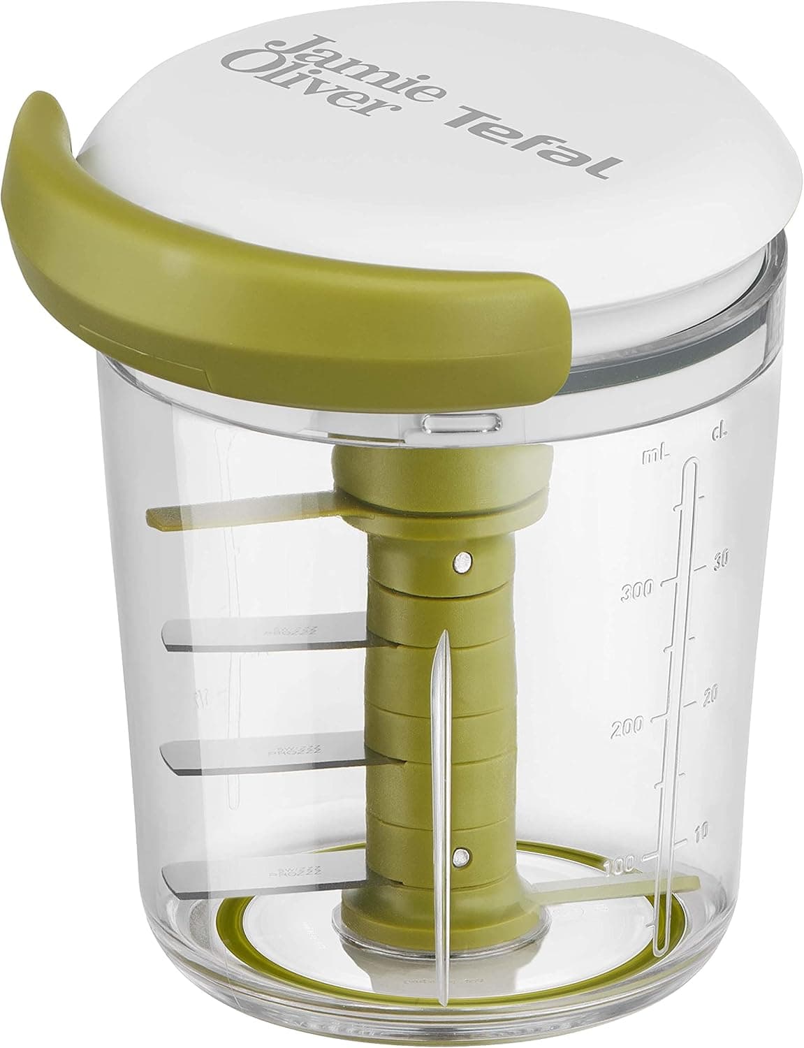Tefal Jamie Oliver Chop & Shaker | Picadora manual de 450 ml para legumes, frutas, frutos secos e alho