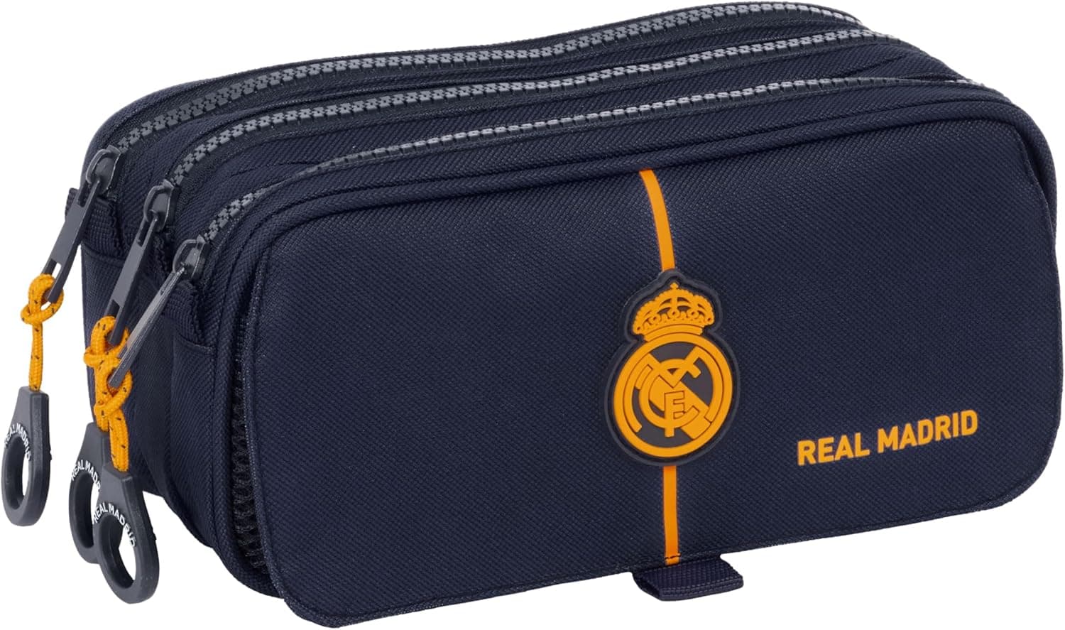 REAL MADRID 2.ª EQUIPAÇÃO 24/25 - estojo infantil, qualidade e resistência, 21,5 x 8 x 10 cm