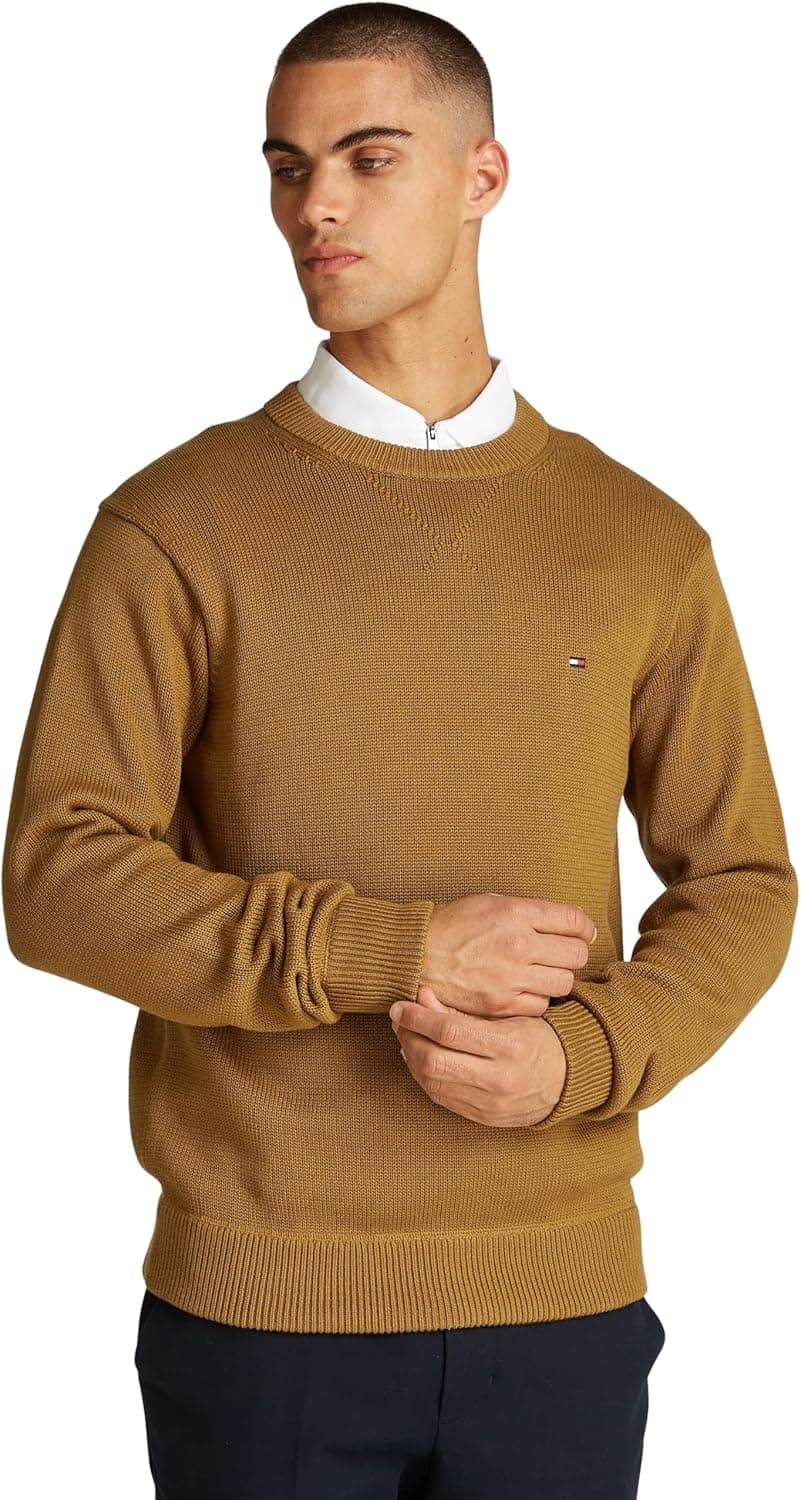 Tommy Hilfiger Camisola homem Chunky Cotton Crew Neck Jersey de malha