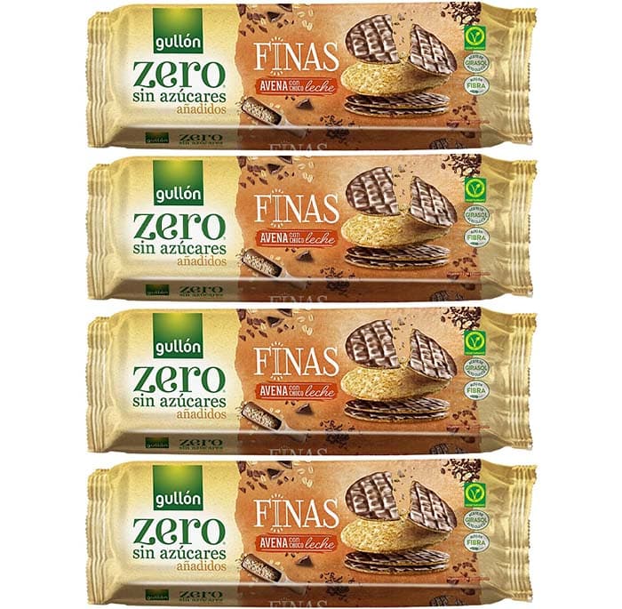Biscoitos caçarola finas chocolate leite zero sem açúcares, 150g x 4