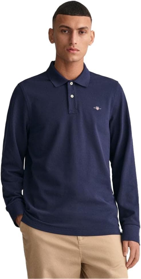 GANT Reg Shield LS Pique Rugger camisa polo para homem