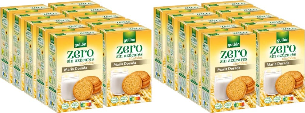 Gullón - Bolacha Maria dourada fibra, sem adição de açúcar Diet Nature, pack de 10 x 2