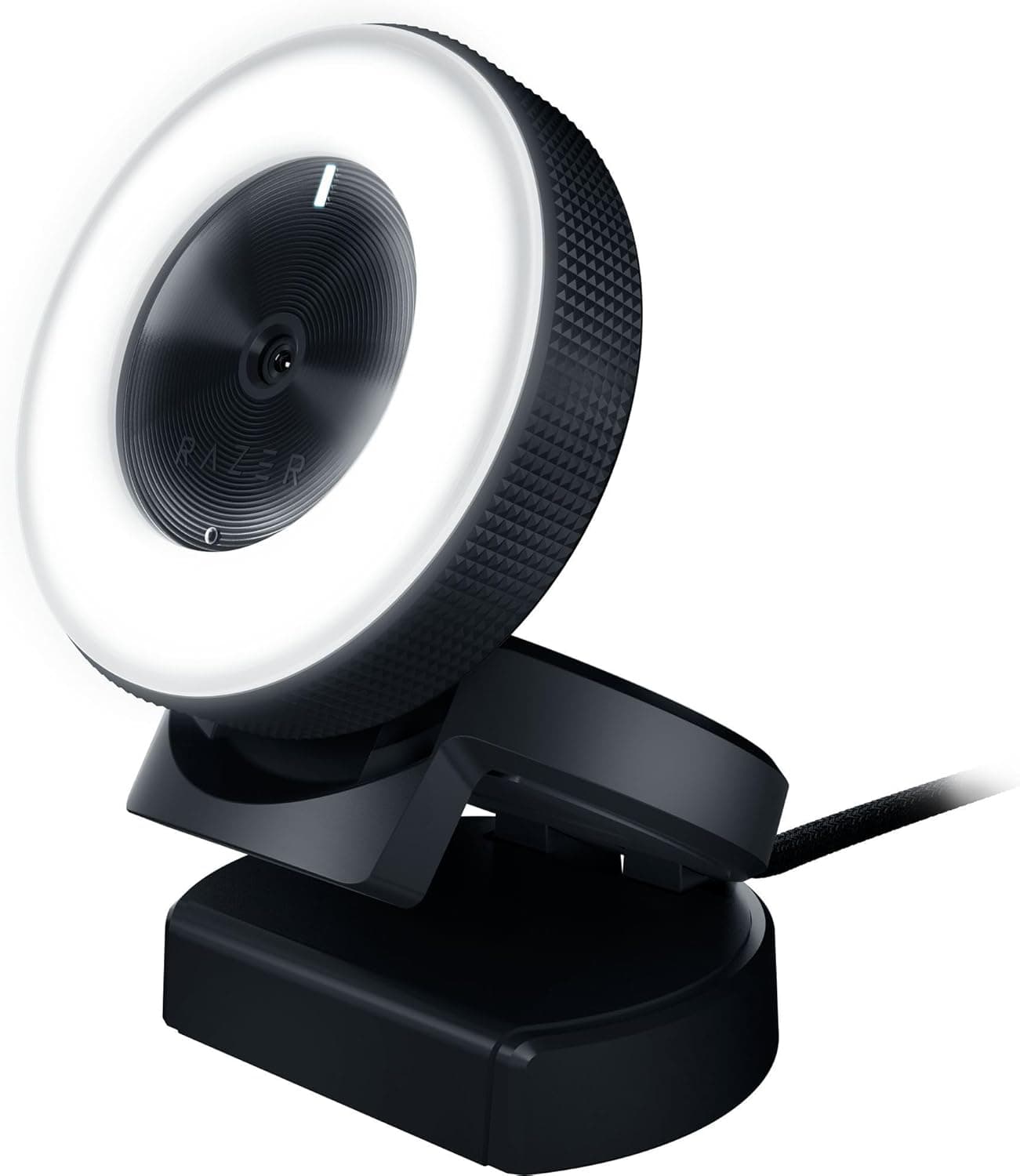 Razer Kiyo - Câmara de transmissão com anel de luz (câmara web USB, vídeo HD 720p, 60 FPS, compatível com Open Broadcaster Sofware, Xsplit, autofoco, clipe de câmara, conexão para tripé) preto