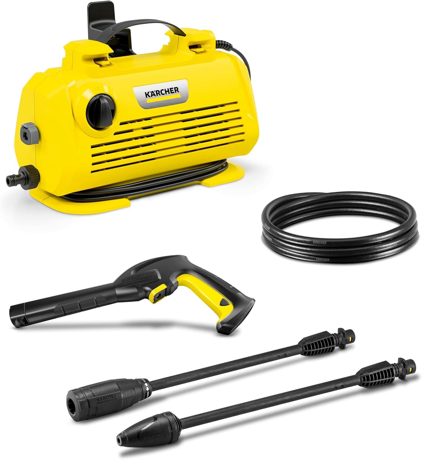 Kärcher Hidro-limpeza K 2 Premium horizontal, pressão: 110 Bar, fluxo: 360 l/h, desempenho: 20 m²/h, filtro de água, 3,5 kg, mangueira e pistola de alta pressão, Turbo, vários Power Jet