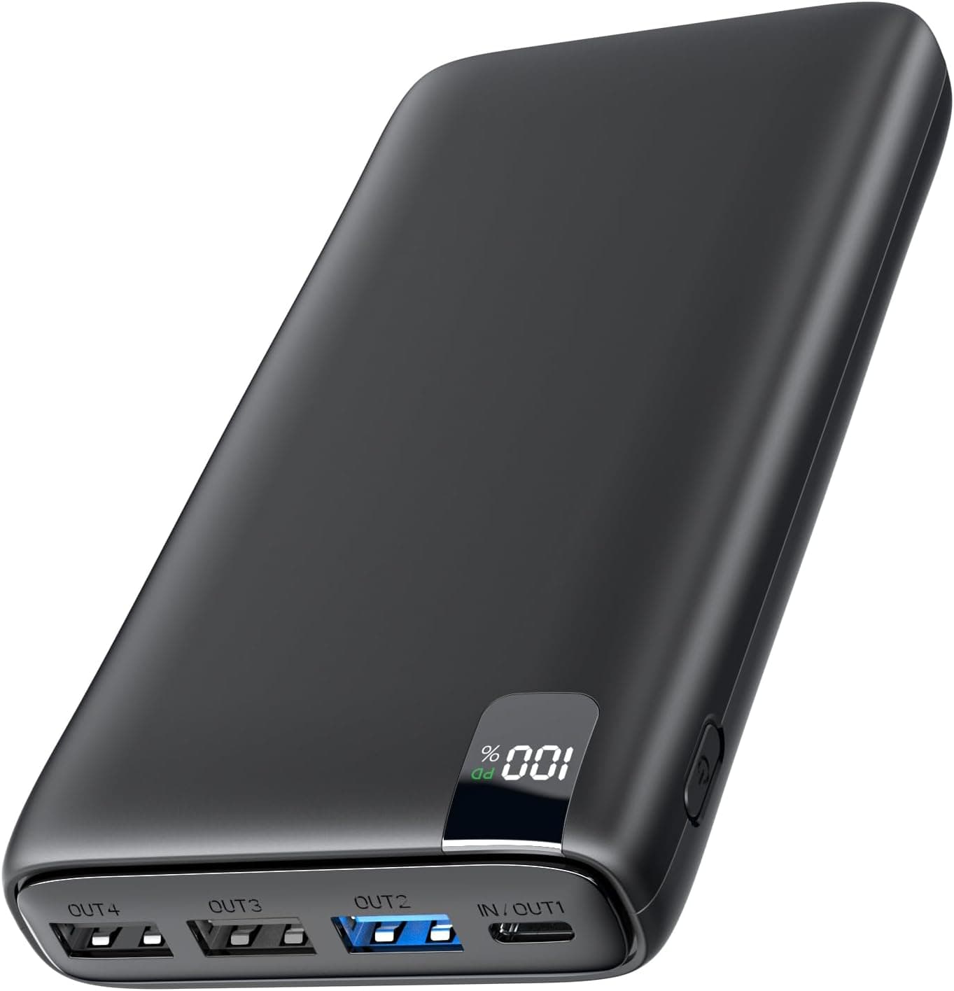 Bateria externa 27000 mAh Power Bank: Hiluckey 22,5 W carregamento rápido PD USB C carregador portátil com ecrã LED digital e 4 Outputs para tablets Smartphone