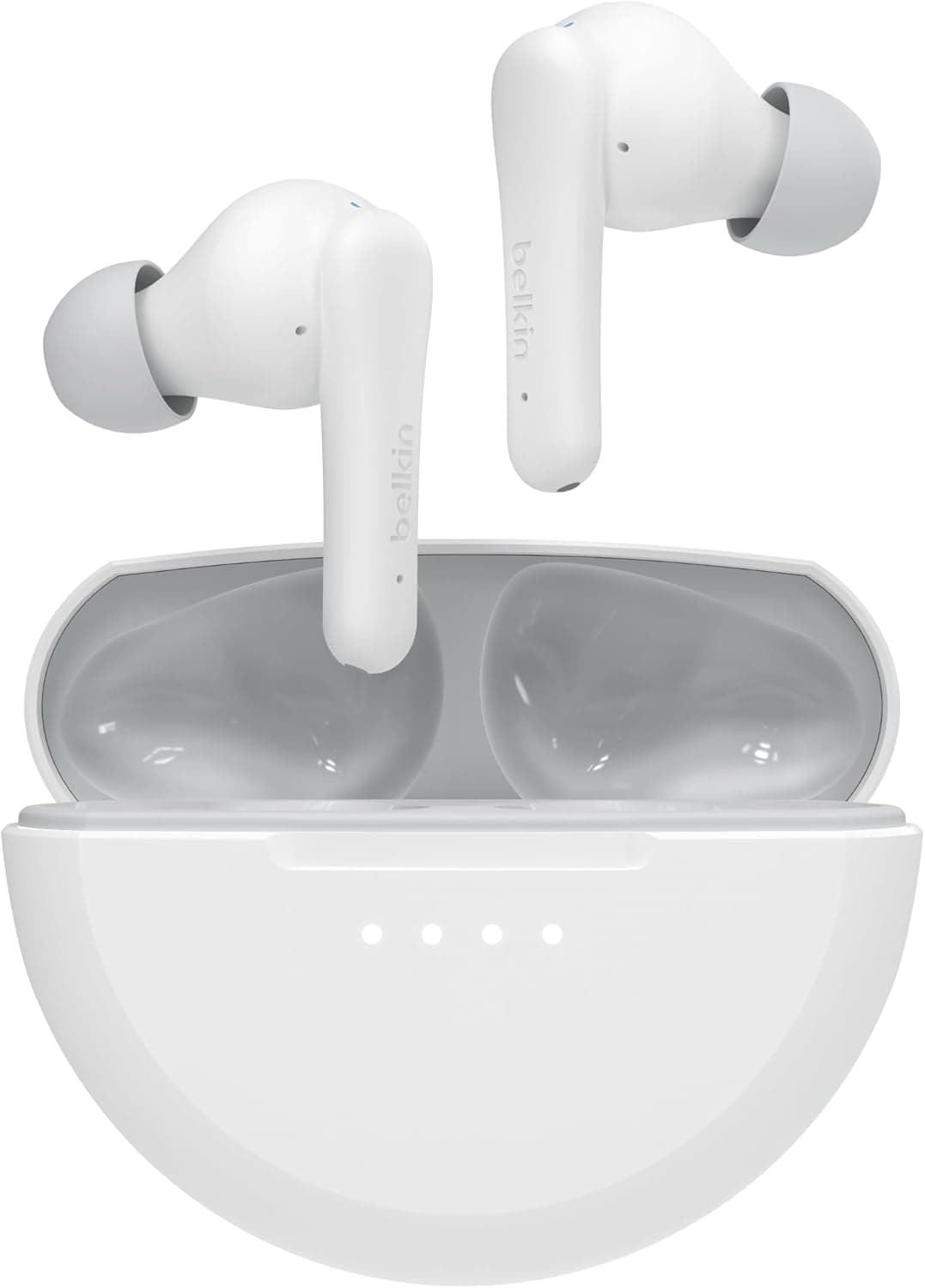 Belkin SoundForm Nano 2 Auriculares Bluetooth para crianças com microfone, 28 horas de autonomia total, limitador de volume a 85 dB, resistência IPX5 à água e ao suor, iPhone, Galaxy e outros, branco