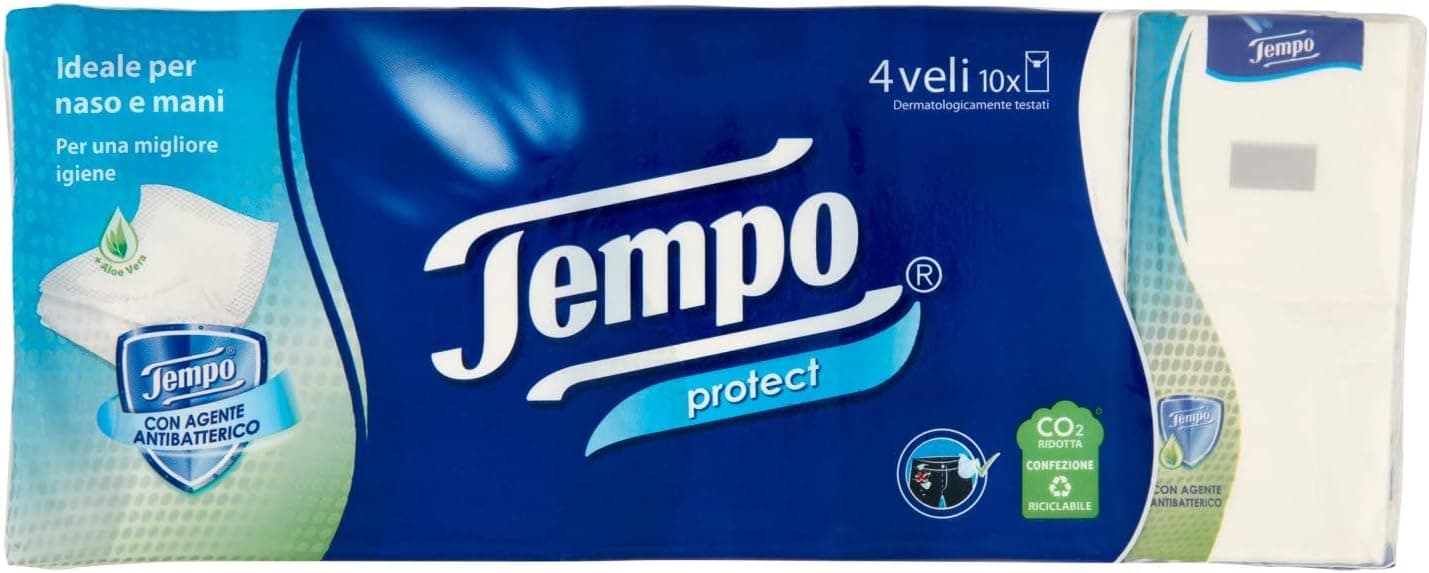 Lenços de Bolso Protect, 10 pacotes de 9 lenços - 280 g