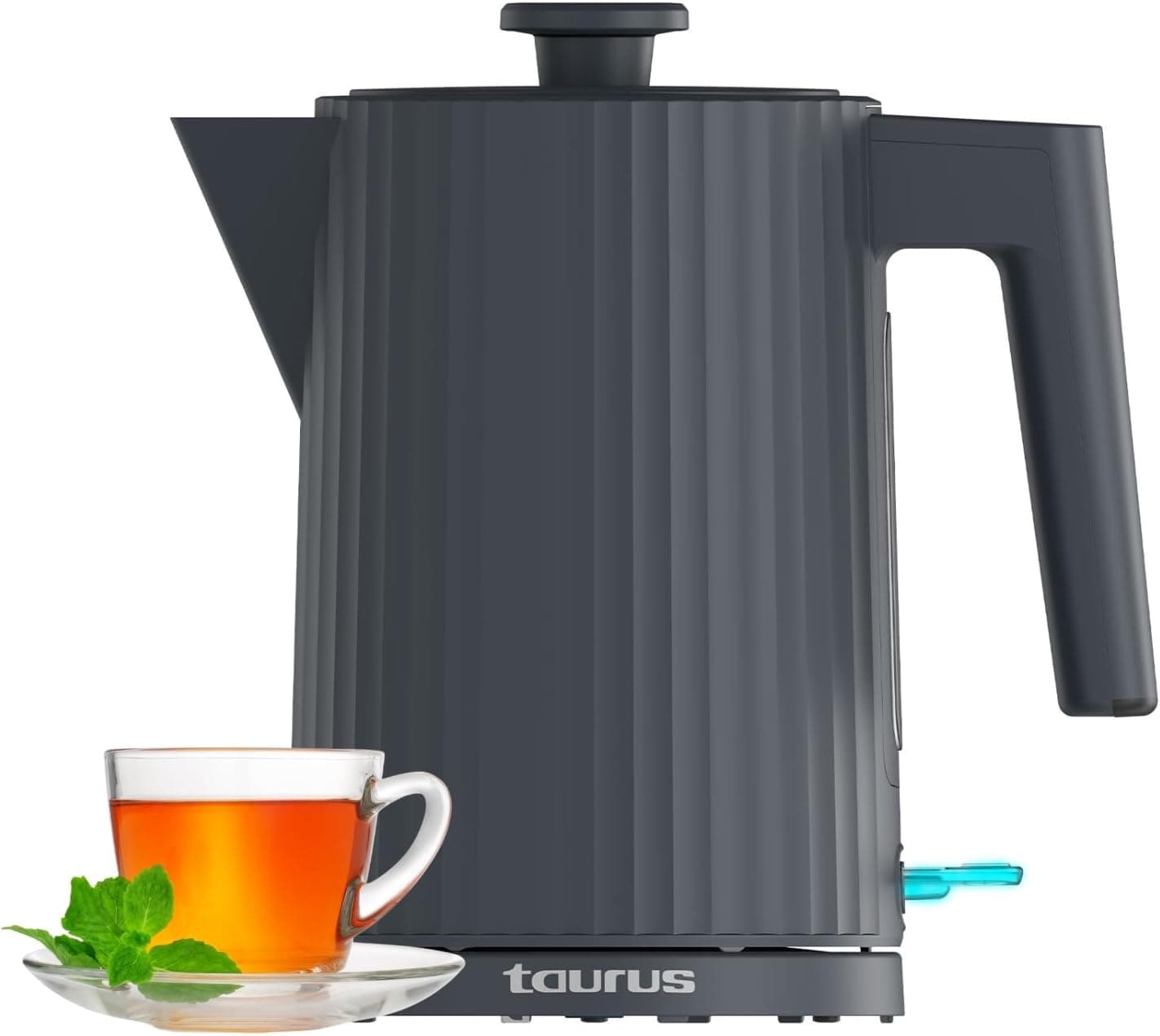 Taurus Chaleira elétrica Jonic Tea | 2200 W | 1,7 l, base giratória de 360º, filtro anticalcário, Auto Off | indicador de nível de água, BPA Free | design ergonómico, Alojamento com cabo | preto