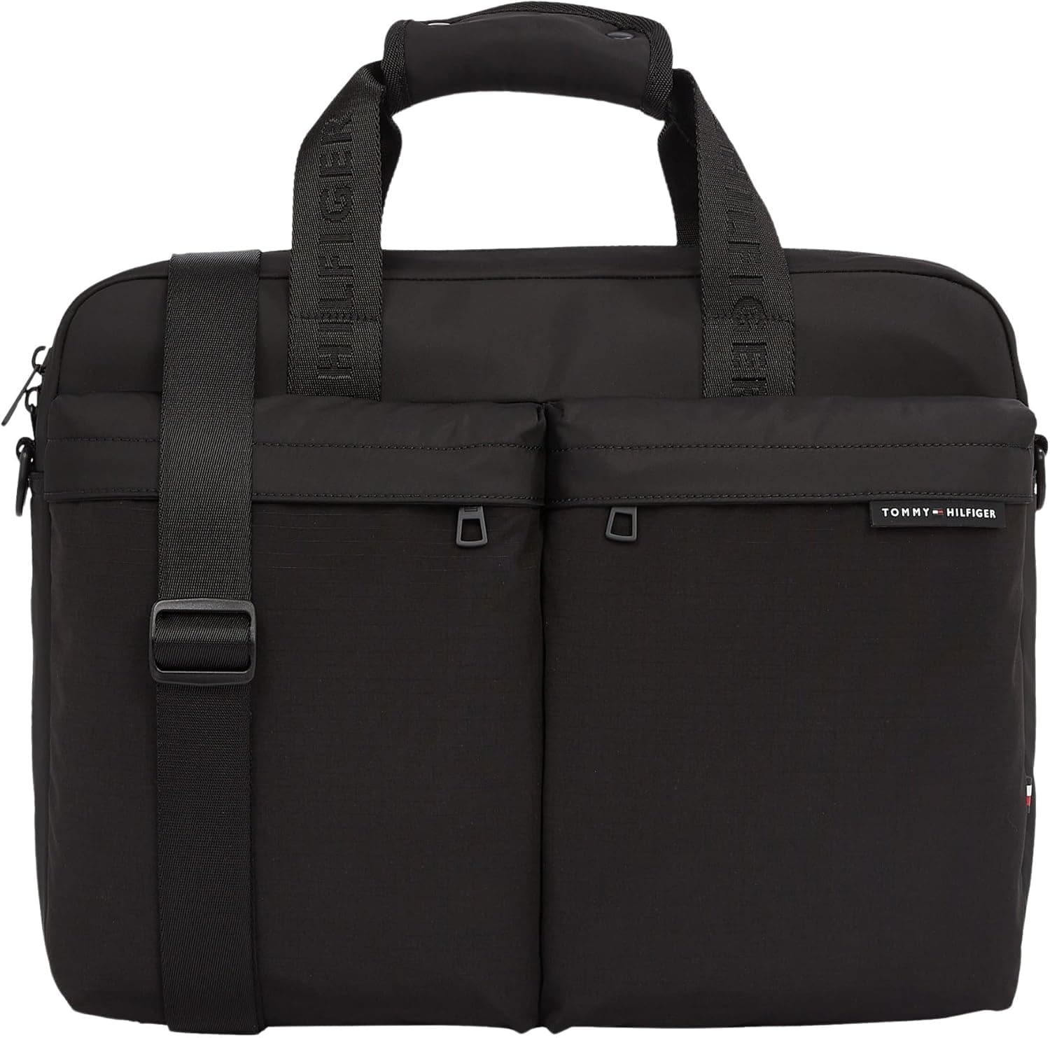 Tommy Hilfiger Pasta para portátil homem Element Repreve com alça removível, preto 