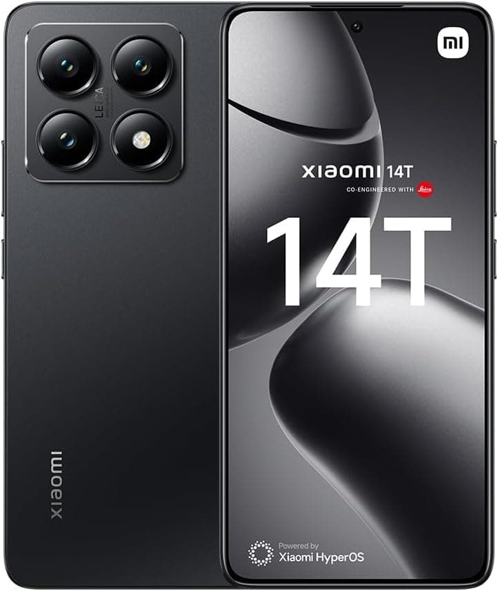 Xiaomi 14T Smartphone de 12 + 256 GB, lentes Leica Summilux, MediaTek Dimensity 8300 ultra para ecrã AMOLED de 6,67'' de 144 Hz, HyperCharge 67W, preto titânio