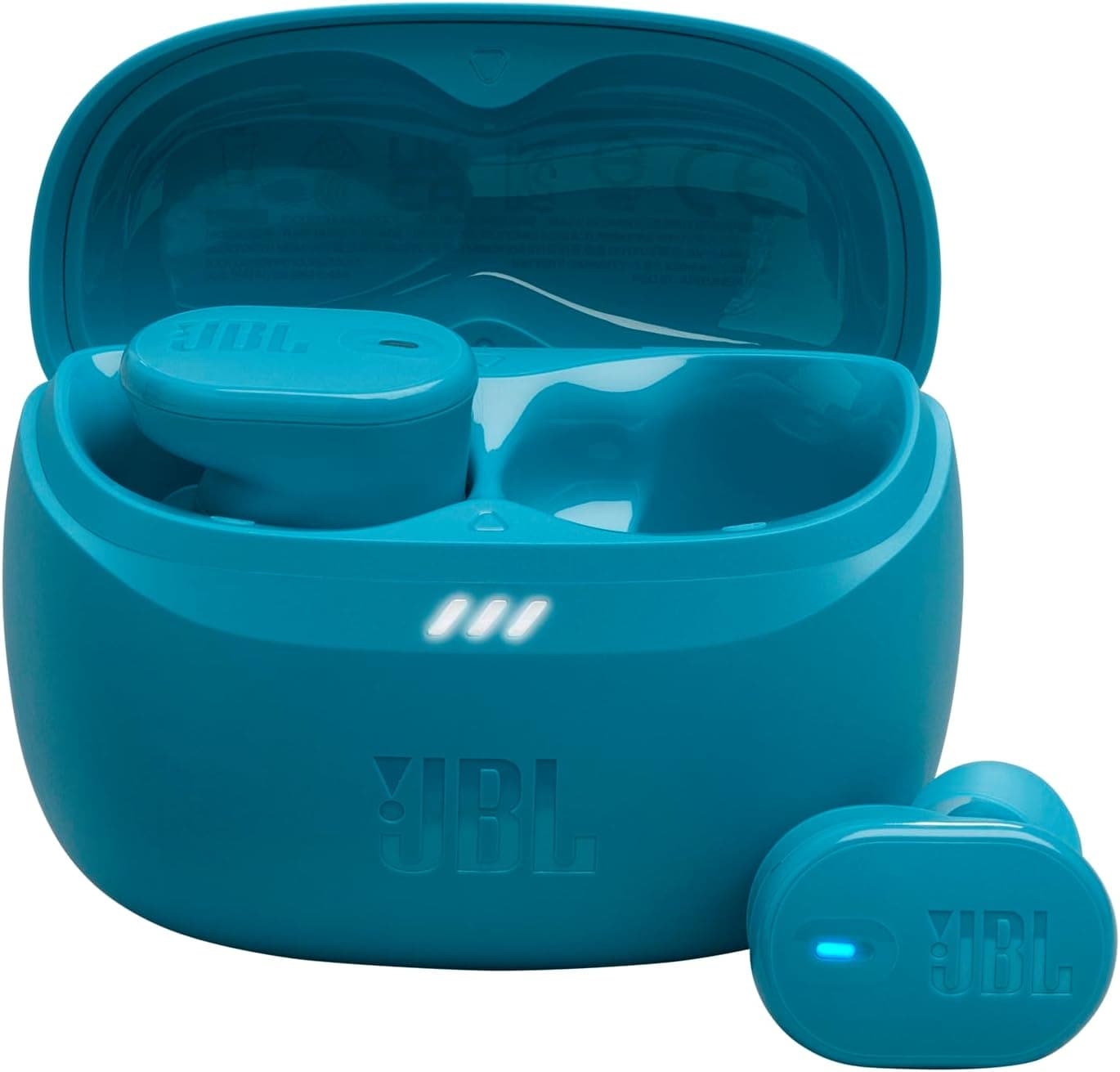 JBL Tune Buds 2, auriculares sem fios com cancelamento de ruído. 48 horas de autonomia, IP54 resistente à água e ao pó, conexão multiponto, design ergonómico e intraural fechado, turquesa