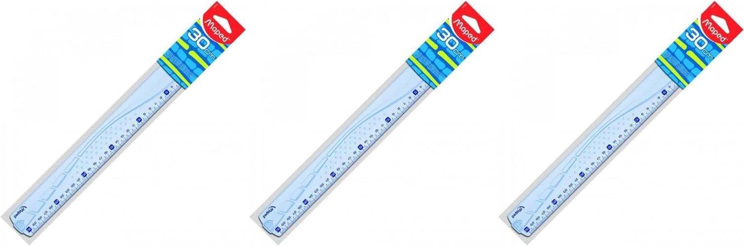 Maped Regua Plana 30 cm | Régua geométrica com gravação de alta qualidade e borda resistente a manchas