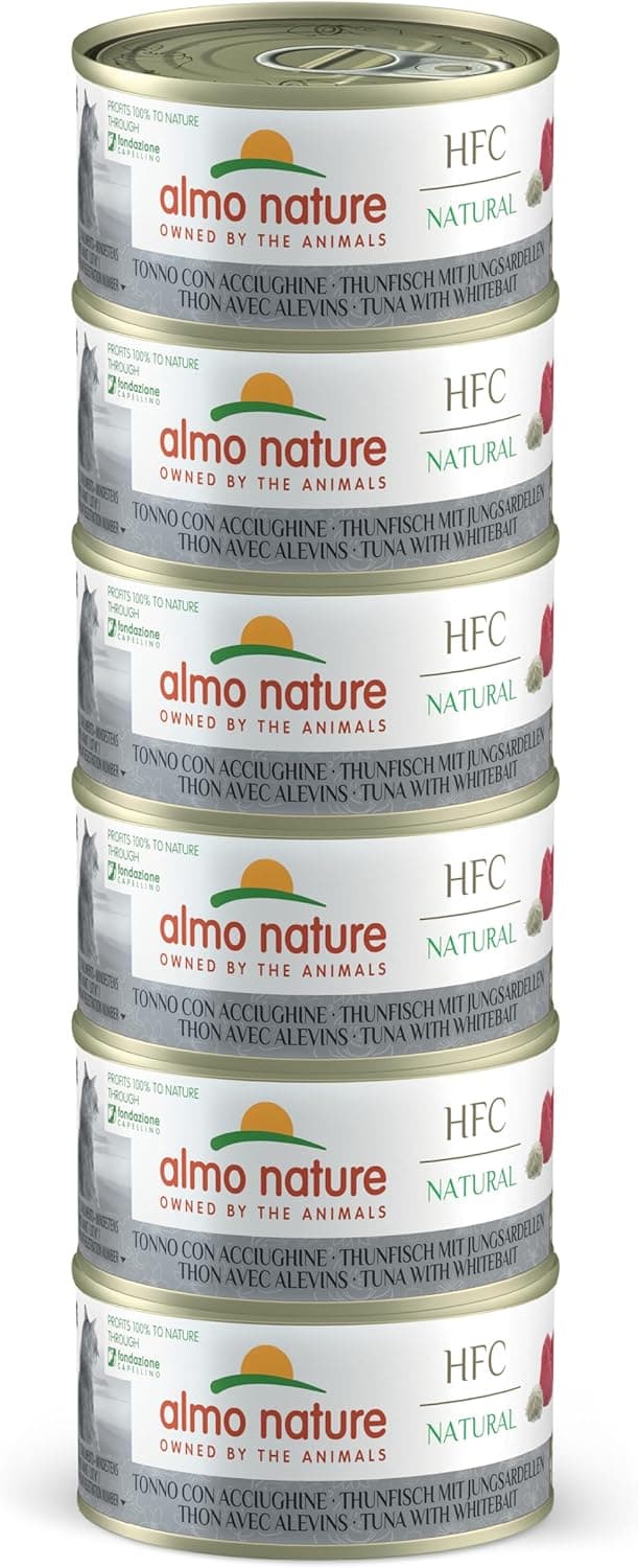 almo nature HFC Natural Megapack, alimento húmido para gatos, atum com anchovas, (6 latas de 70 g) 420 g