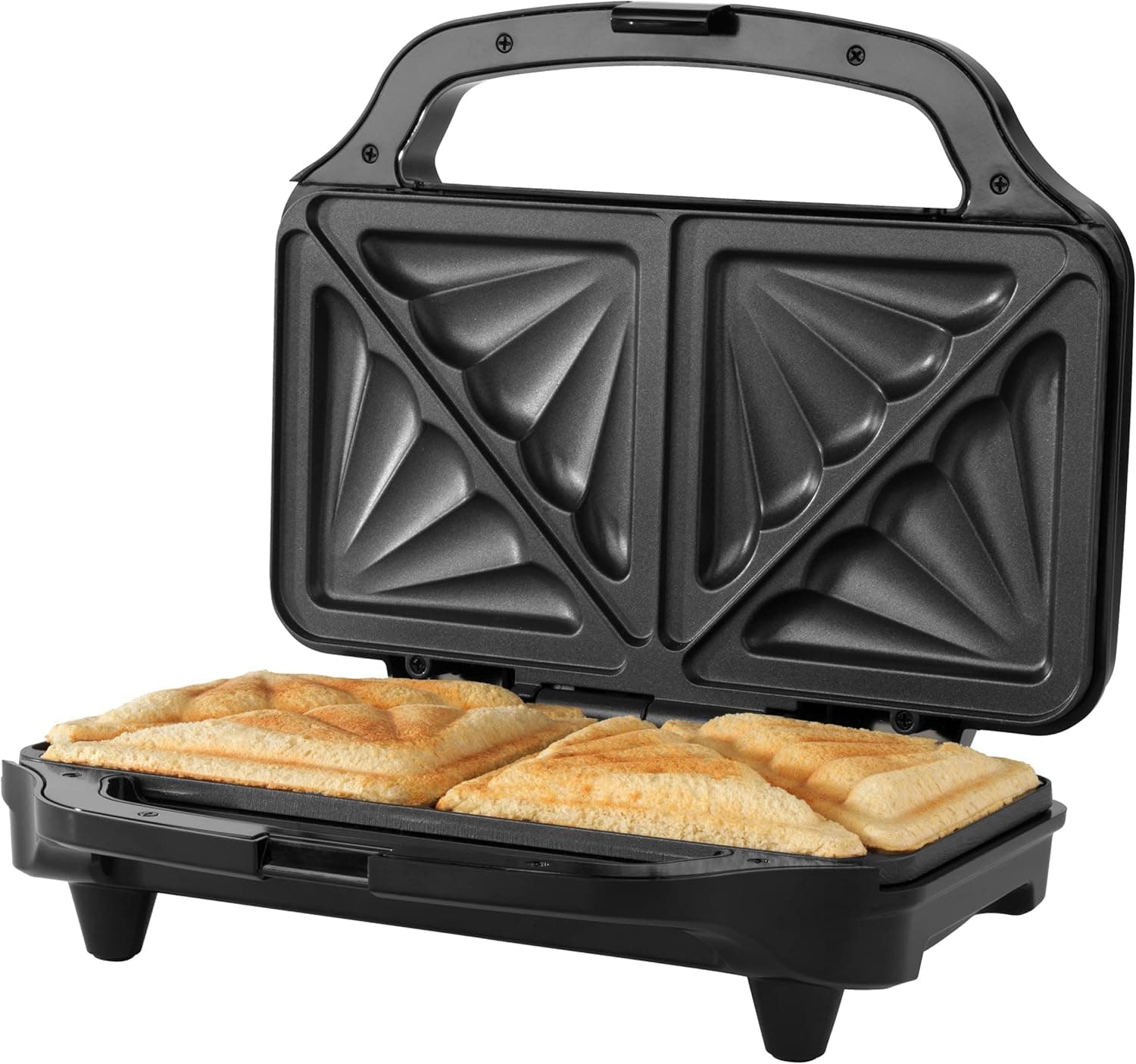 Petra PT2017TVDE Sandwicheira XL de enchimento profundo - livre de BPA, placas duplas antiaderentes fáceis de limpar, alça fria ao toque, 900 W, controlo automático de temperatura, sanduíches mais