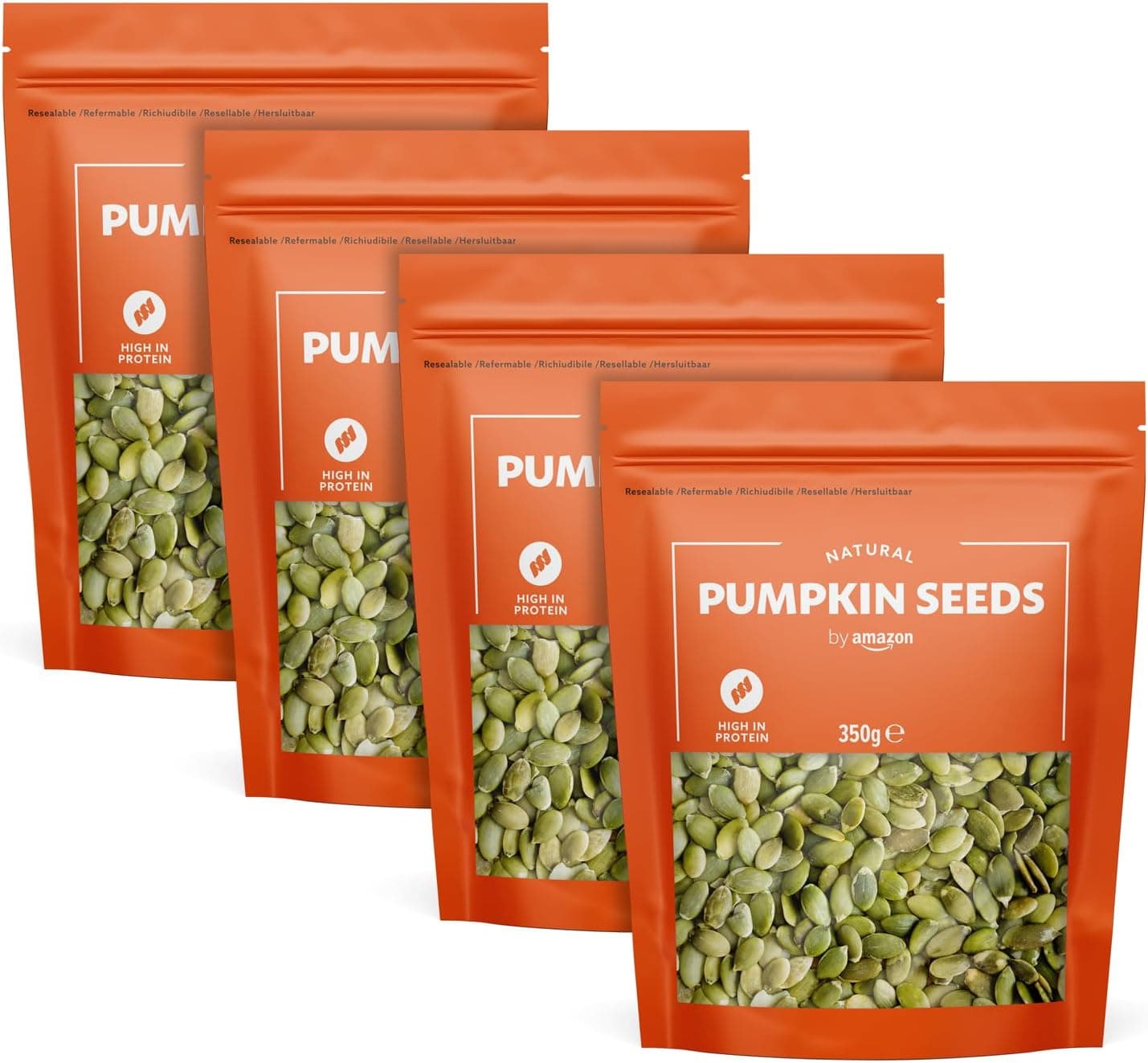 By Amazon Pipas, sementes de abóbora, 4 x 350 g