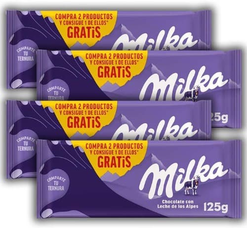 Milka Tablet de chocolate com leite dos Alpes 125 g x 4