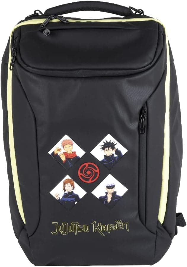 Mochila Konix Jujutsu Kaisen com proteção de alça de ombro e transporte para laptop de 17" - Volume 27 L - Preto