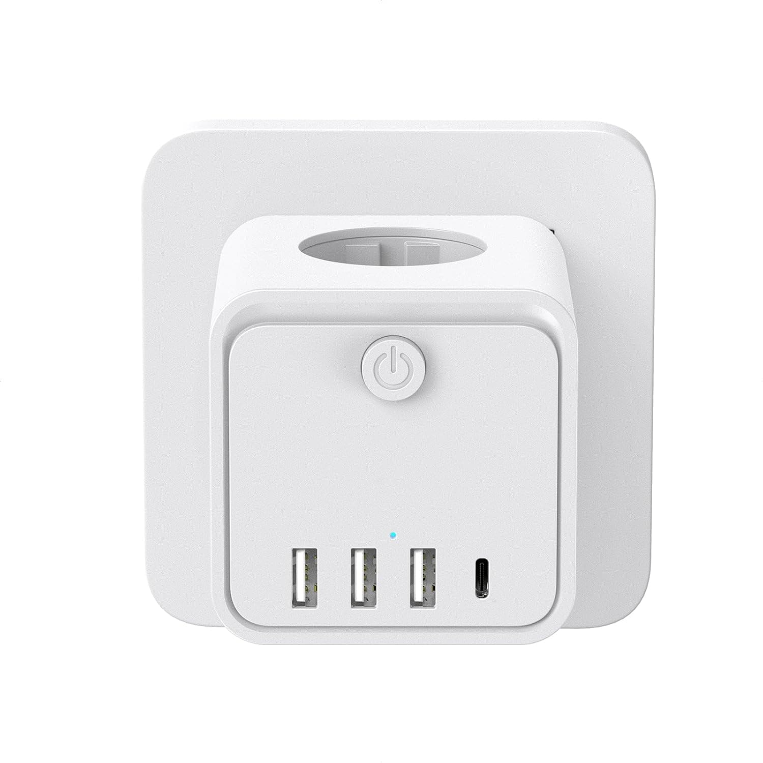 Cubo tomada USB 7 em 1, latão tomadas planas múltiplas com 3 tomadas com tira balde, 3 USB A 1 USB C, tomada multiple parede com interruptor, tomada para escritório, cozinha e quarto