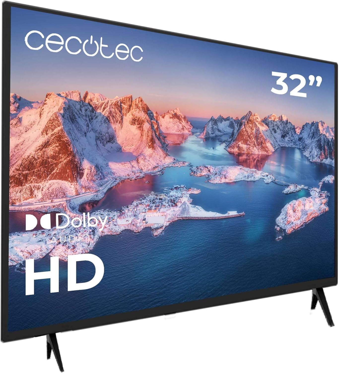 Cecotec TV, televisão LED de 32" 0 séries 032S. Ecrã de 32 polegadas, HD, resolução ideal de imagens e vídeos, sistema Dolby, memória flash, conectividade HDMI/USB, controlo remoto