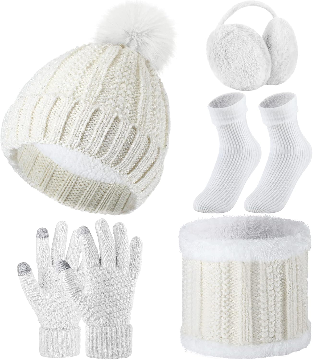 SATINIOR Gorro quente de inverno para mulher com acessórios