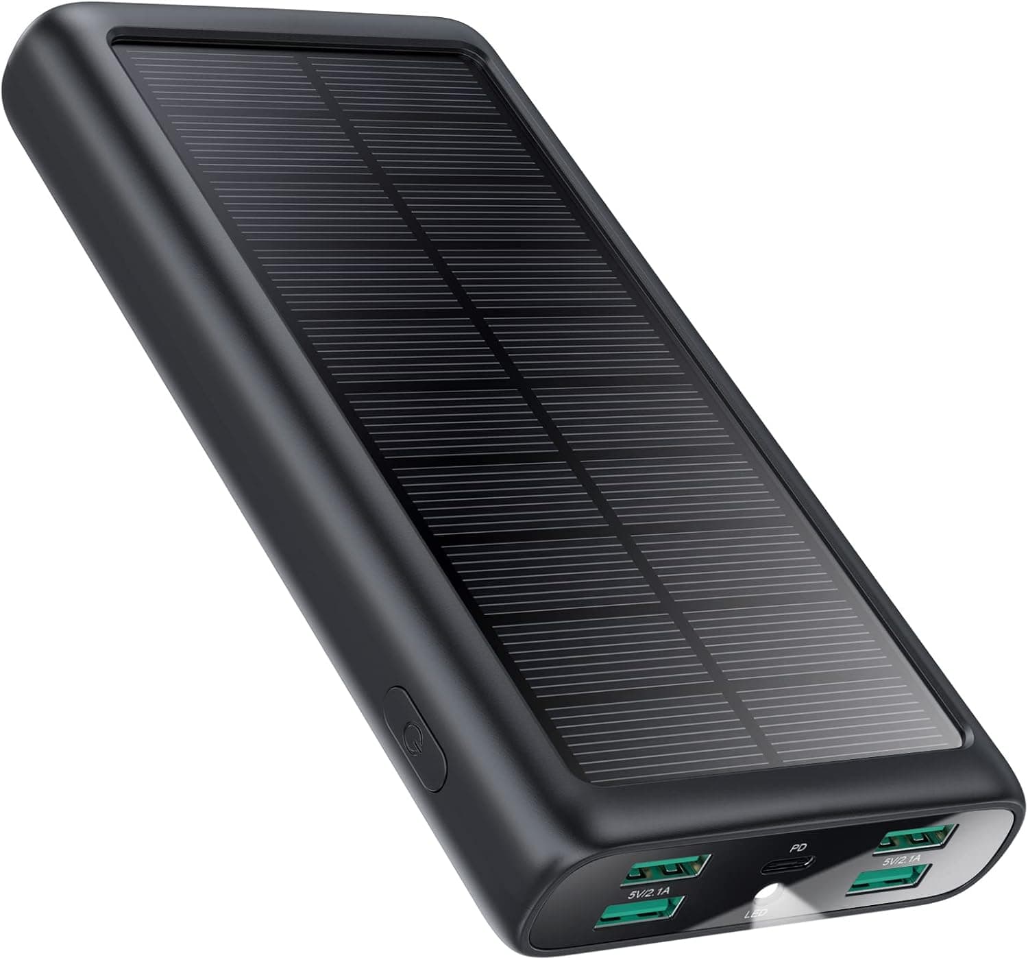Power Bank 26800 mAh Bateria externa com 5 saídas, USB C (Entrada e saída) bateria portátil 15 W PD 3A carregamento rápido carregador portátil com lanterna LED, IP65 carregador solar para iPhone